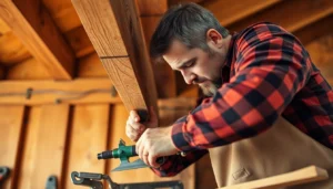 Skilled carpenter performing detailed carpentry work with hands-on tools emphasizing craftsmanship and quality.