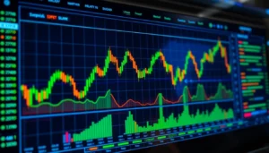 Visual of aicoin platform showcasing real-time cryptocurrency trading charts and market alerts for enhanced digital asset management.