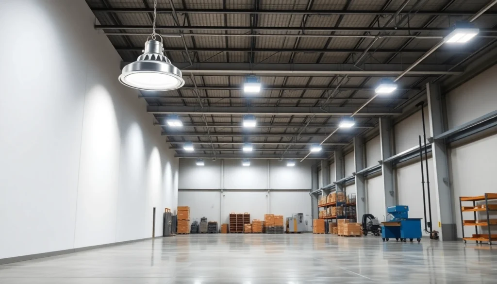 Moderne LED-Industriehalle mit effizienter Beleuchtung