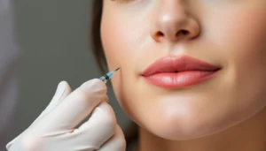 Botox Behandlung: Therapeutische Injektion in Gesicht für glatte Haut und jugendliches Aussehen