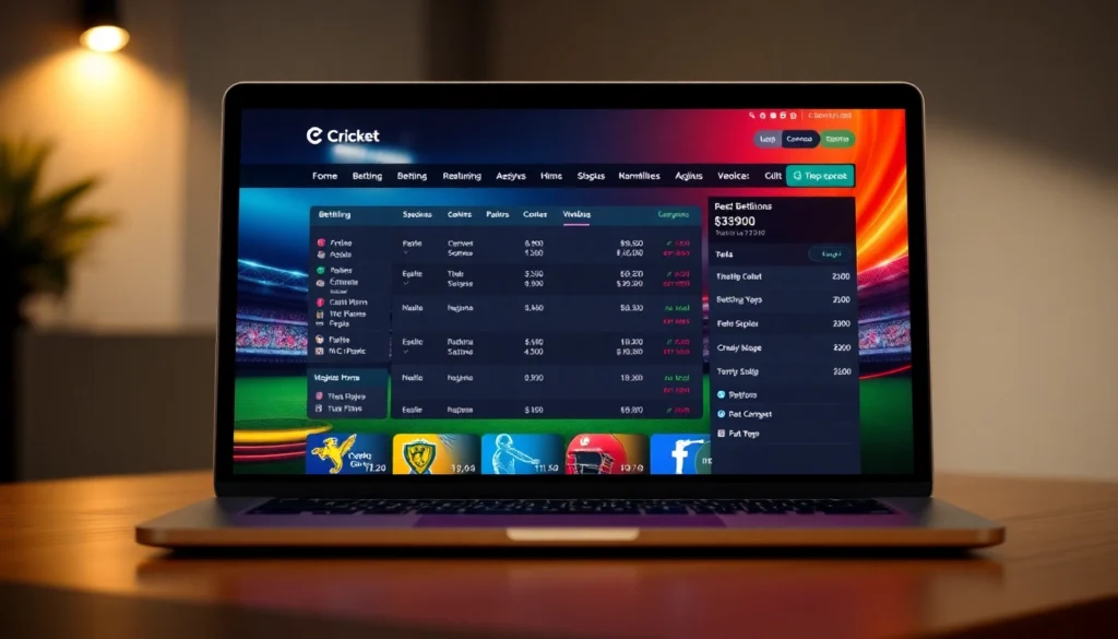 Cricbet99 login process on a sleek digital device showing betting dashboard with cricket